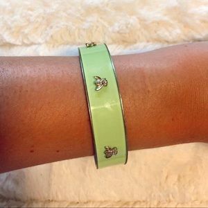 c. wonder lime green gold bee bangle bracelet